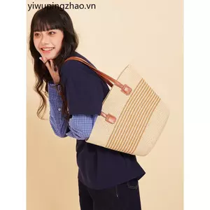 Bác Bím Tóc Mùa Hè Dung Tích Lớn Ống Hút Dệt Túi Nữ 2025 Phong Cách Mới Kỳ Nghỉ Đi Biển Đi Biển Túi Tote Di Động