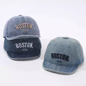 Mũ Bóng Chày Thêu Denim Đạt Đỉnh Mũ Cho Trẻ Sơ Sinh Bé Trai Bé Gái Ngoài Trời Trẻ Em Mũ Chống Nắng