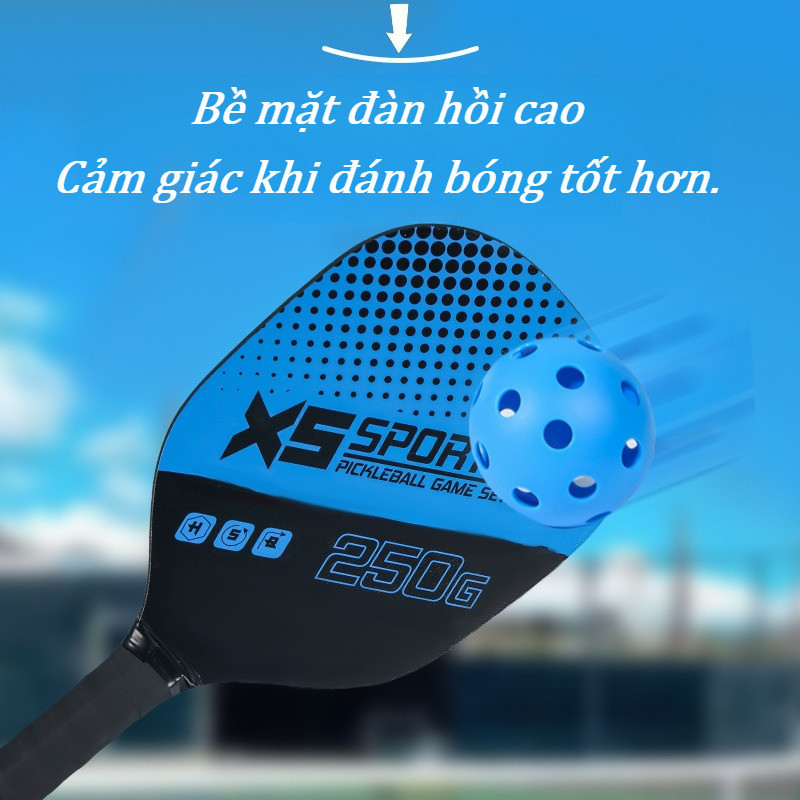 Bộ 2 Vợt Pickleball Cao Cấp - Kèm Túi Đựng & 4 Bóng Siêu Nhẹ, Thiết Kế Chống Trượt, Unisex