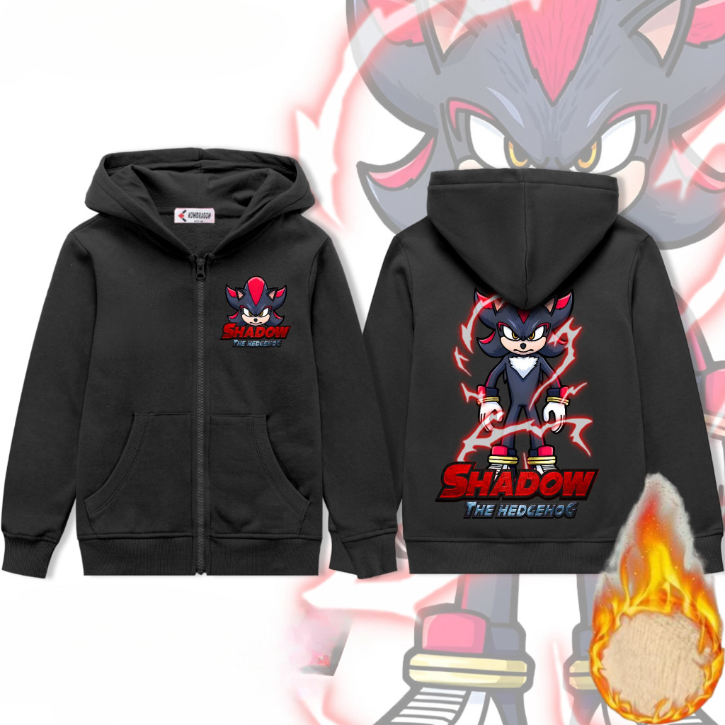 Áo Hoodie dây kéo Sonic Shadow The Hedgehog Kids - Áo khoác nhân vật hoạt hình hợp thời trang cho bé trai và bé gái