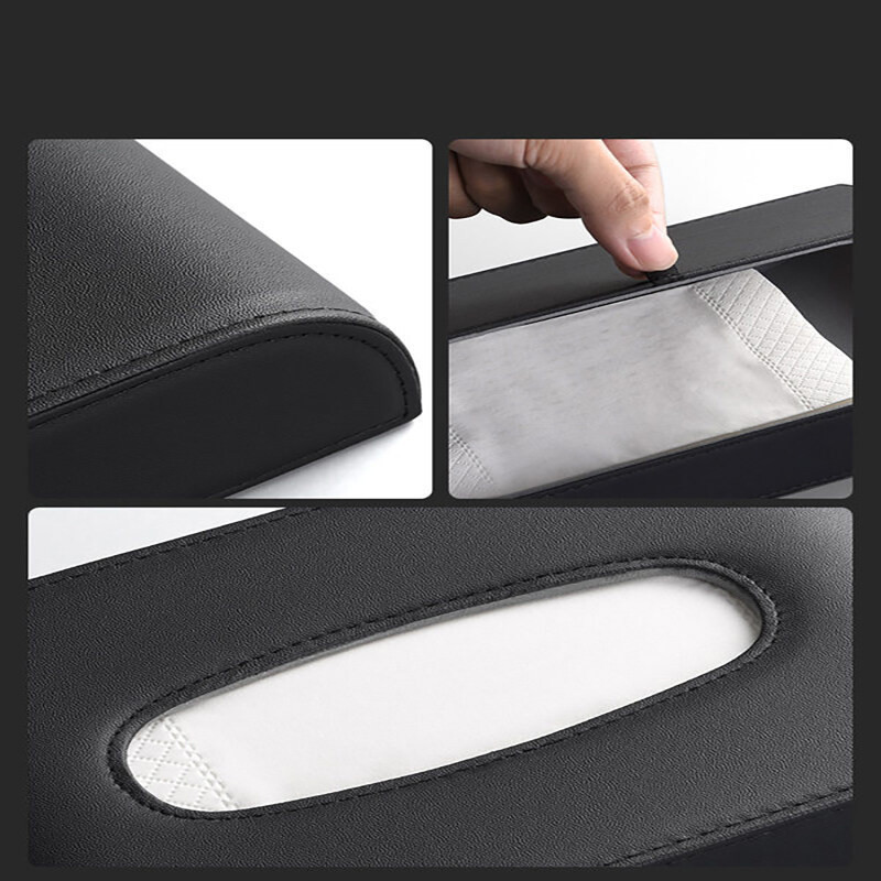 Hộp đựng khăn giấy ô tô bằng da phù hợp cho phụ kiện trang trí nội thất Honda Accord City Civic HRV CRV Jazz CRZ CRIDER