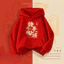 Áo Hoodie có mũ trùm đầu màu đỏ lễ hội dành cho trẻ em Thiết kế năm ngựa Áo Hoodie năm mới thông thường