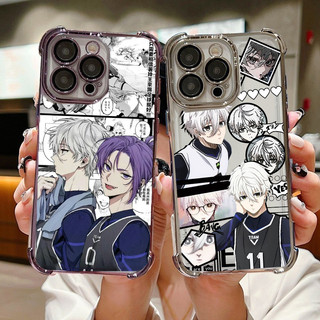 Ốp lưng Anime BLUE LOCK Nagi Seishiro cho Infinix Hot 60i 30i 40 60 Note 30 40 50 Pro Plus 50S 50X 30 Play Smart 10 9 8 7 TECNO SPARK GO 2025 Vỏ góc bảo vệ không khí mạ điện
