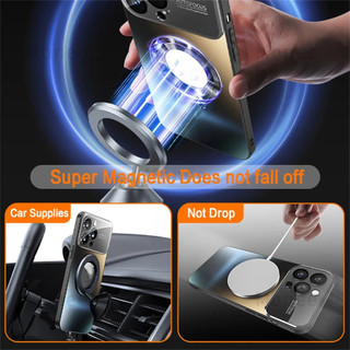 [Thay đổi ngay lập tức thành 17] Vỏ sạc từ tính bằng kim loại mờ Tương thích cho iPhone 17 Air 16 14 13 12 11 15 Pro Max 16 Plus Vỏ điện thoại từ tính màu cam