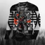 Áo thun nam dài tay họa tiết Samurai cổ điển, cổ tim, thời trang mùa hè