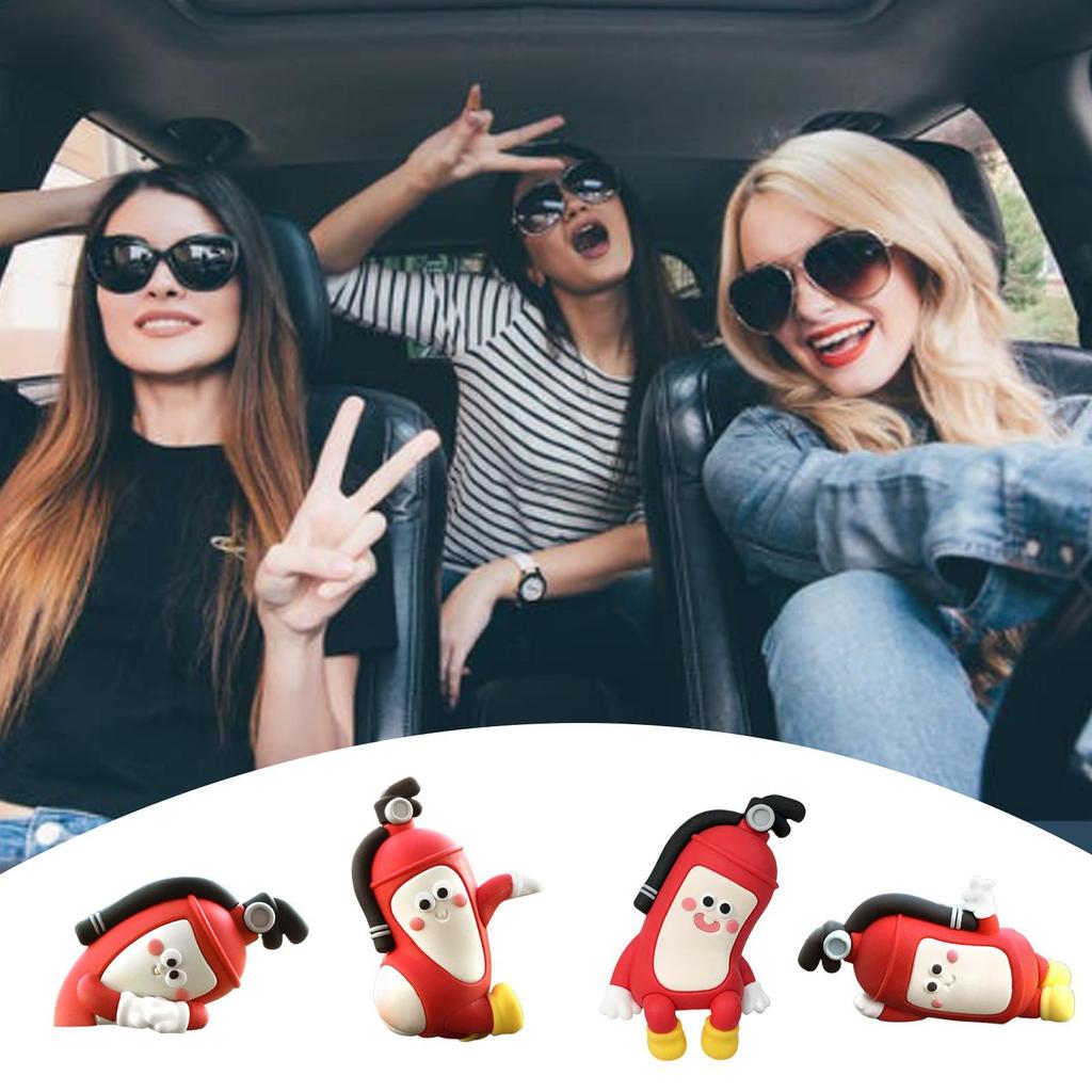 Car Interior Decor Cute Central Control Screen Ornament 4 Pieces Fire Extinguisher Shape Central Control Screen abrtedvn