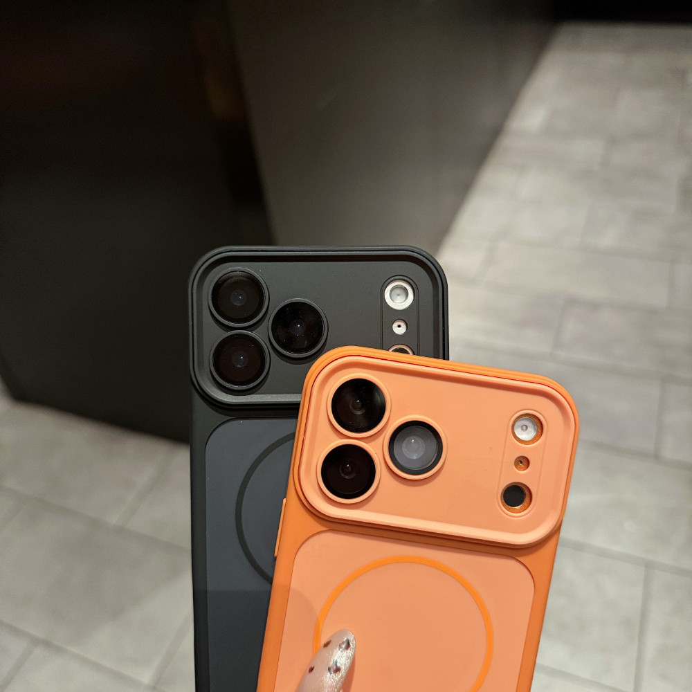 Ốp Điện Thoại Từ Tính Chặn Màu Cho iPhone 17 16 15 14 13 Pro Max 16 15 14 Plus Chống Rơi Da Cảm Giác Nút Bảo Vệ Vỏ Thời Trang