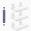 Kệ treo tường MARGREDY, Tiết kiệm không gian Giá Acrylic không đục lỗ, Phong cách hiện đại có nhãn dán Kệ lưu trữ hình chữ U Nhà