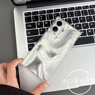 Ốp điện thoại họa tiết lụa bạc cao cấp vuông sang trọng phù hợp cho iPhone 13 14 15 16 17 Pro Max Vỏ silicon chống rơi bao gồm tất cả