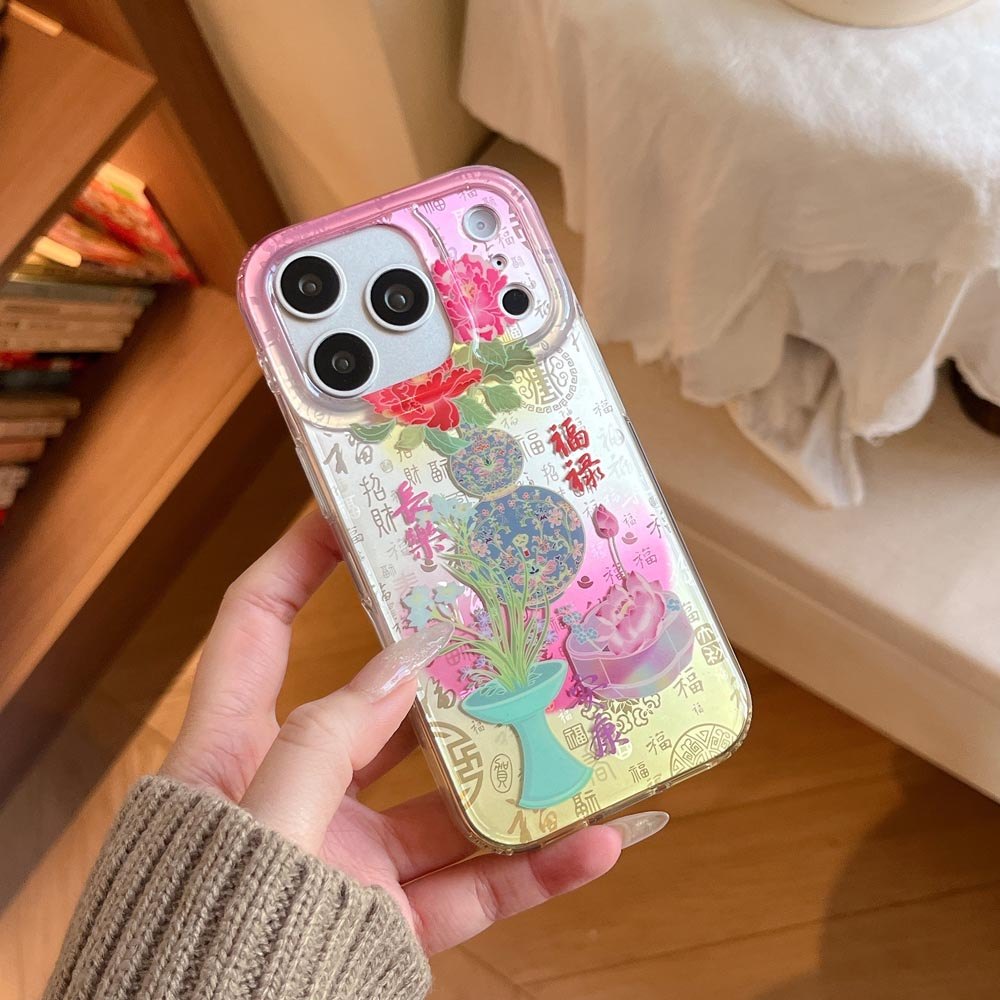 Ốp Lưng Cứng Tương Thích Với iPhone 13 14 14Pro 14ProMax 15 15Pro 15ProMax 16 16Pro 16ProMax 17 17Pro 17ProMax Ốp Họa Tiết Phong Cách Trung Hoa