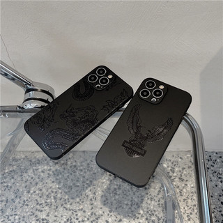 Thời Trang Mờ Đại Bàng Rồng Hoạt Hình Kinh Doanh Ốp Lưng Điện Thoại iPhone 17 16 15 14 13 12 11 Pro Max 7 8 X XR XS 12mini Cover