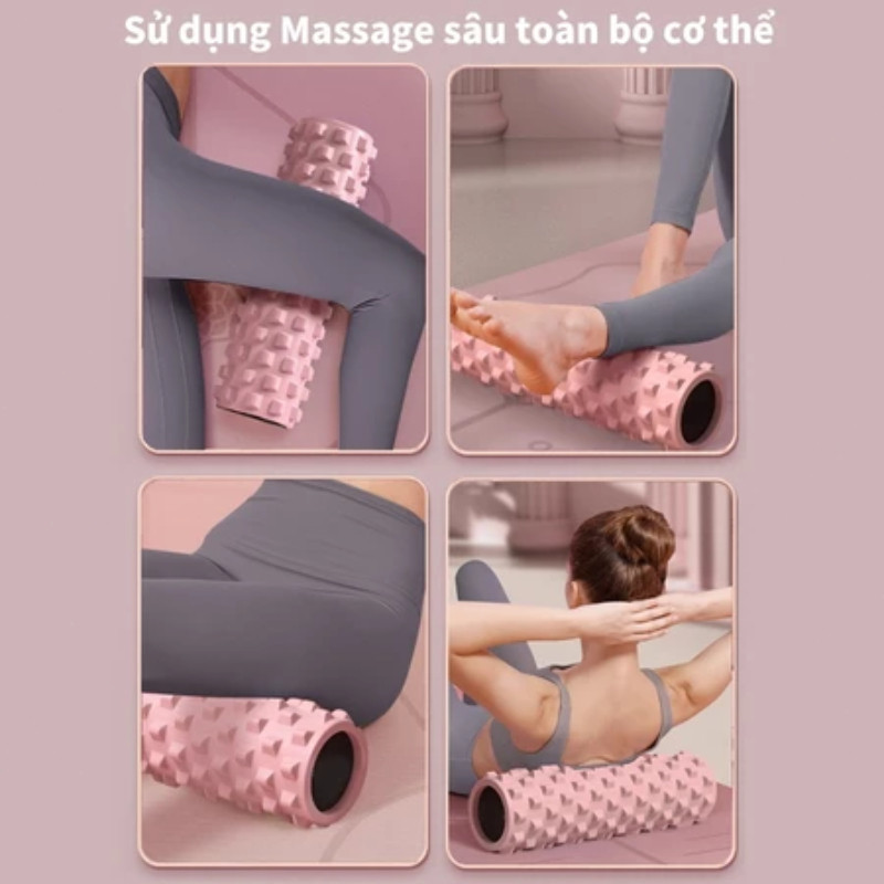 Con Lăn Massage Gai Nhọn Giãn Cơ Toàn Thân - Foam Roller Cao Cấp Tập Yoga Gym Tại Nhà Hiệu Quả Cao