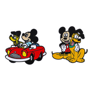 2 Chiếc Hoạt Hình Dễ Thương Goofy & Mickey Kim Loại Men Chân Anime Đáng Yêu Hợp Kim Thổ Cẩm Ba Lô Phụ Kiện