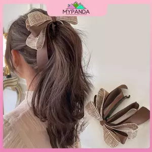 MYPANDA 2022 Mới Nơ Chuối Kẹp Ngọc Trai Dễ Thương Chân Tóc Barrette Nữ Phụ Kiện Tóc Thời Trang Màu Trơn Thanh Lịch Vuốt Tóc.