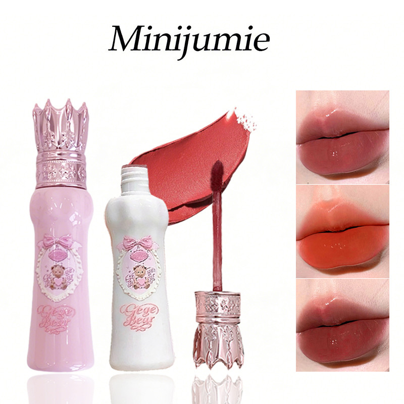 Son Bùn Crown Gege Bear Chất Son Bùn Lì Làm Giảm Thâm Môi Sáng Da Bền Màu Không Khô Môi Lâu Trôi