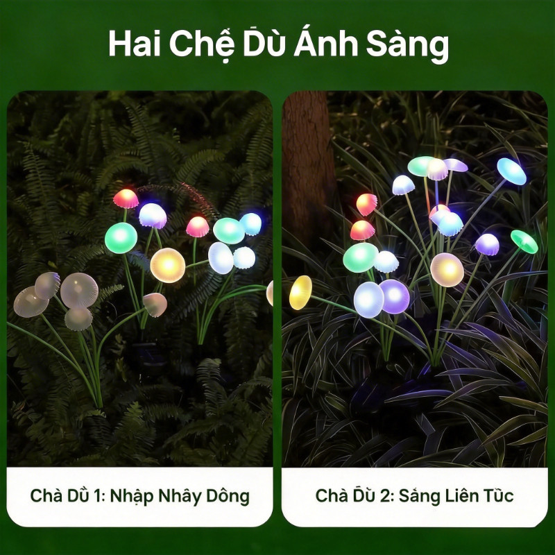 Vào Ánh Sáng Sứa Nấm Bãi Cỏ,Đèn Cắm Mặt đất Năng Lượng Mặt Trời,trang Trí Sân Vườn Ngoài Trời, Chống Nước IP65