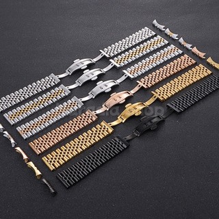 12-22mm Thép Không Gỉ Dây Đeo Đồng Hồ Cho Doanh Nghiệp 5 Hạt Cong Đầu Kim Loại Dây Đeo Đồng Hồ Nam Nữ Thay Thế Đồng Hồ Đeo Tay Dây Đeo Tay