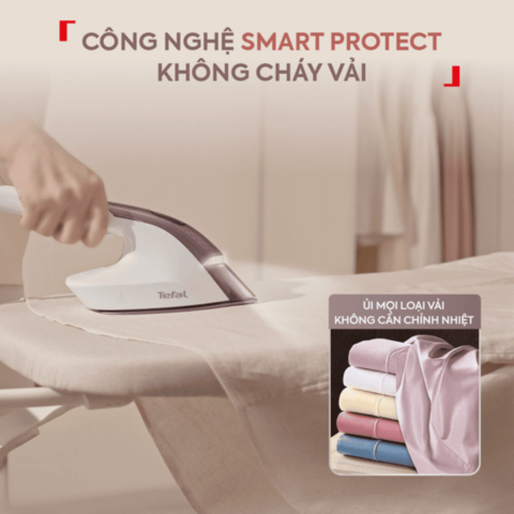 Bàn ủi hơi nước đứng Tefal IXEO Vision QT1811E0 - 5 Góc Ủi Linh Hoạt - Bảo hành chính hãng 24 tháng