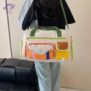 Túi Duffel tập Gym vải Oxford dung tích lớn HFTOY có ngăn giày & dây đeo vai có thể điều chỉnh, túi du lịch nhiều lỗ ~