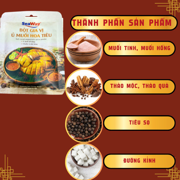 Bột Gia Vị Ủ Muối Hoa Tiêu - Gia Vị Gà Ủ Muối, Ủ Muối Tai Heo, Bắp Bò, Bắp Heo - Thơm Ngon, Đậm Vị