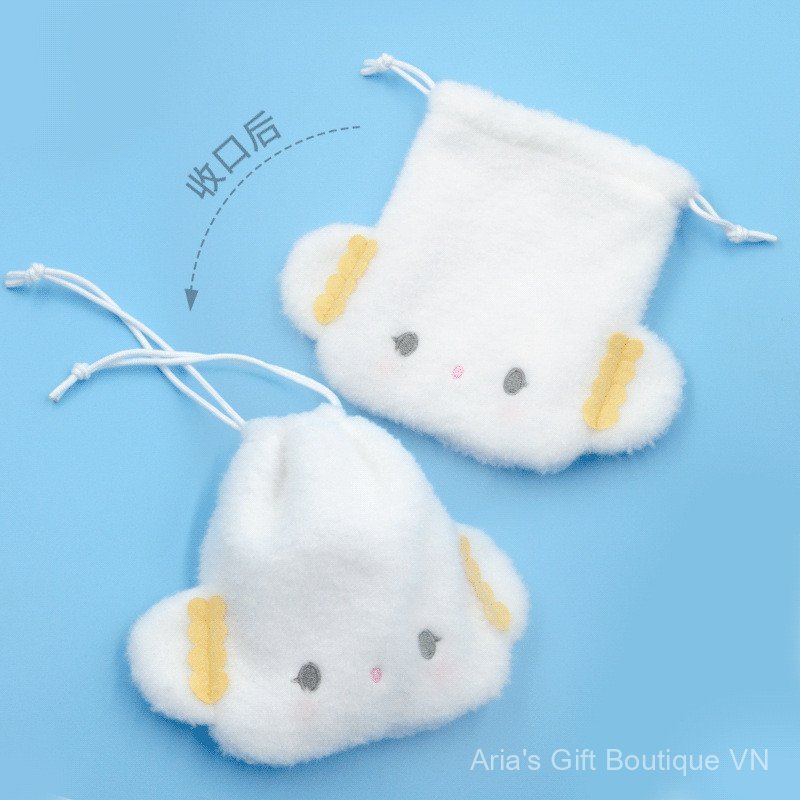 [Aria-G1] Chính Hãng Sanrio kitty Melody Chăn Gấu Bột Lúa Mì Kuromi Dây Rút Túi Thay Đổi