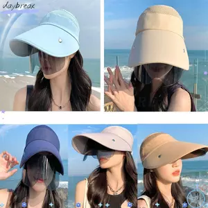 DAYBREAK Mũ đi biển chống tia cực tím Mũ câu cá Mũ chống nắng thoáng khí Mũ che nắng nữ Mũ mùa hè có thể thu vào Mũ rỗng