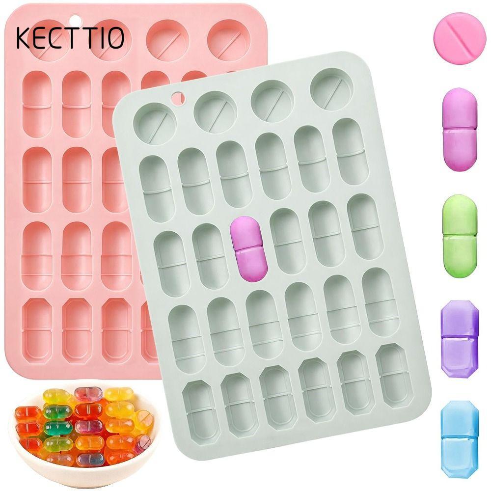 Khuôn hình viên nang KECTTIO, 28 khoang thiết kế khuôn thuốc linh hoạt, Khay đựng thuốc silicon có thể tái sử dụng để làm kẹo dẻo