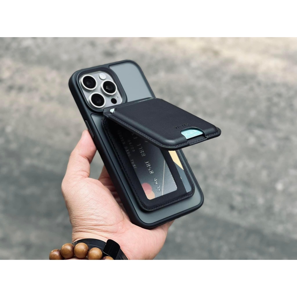 [Chính Hãng] Ví Da Đựng Thẻ Từ Tính WIWU Mag Wallet Pro MW-003 Kèm Giá Đỡ Điện Thoại Gập Gọn Cho iPhone Samsung