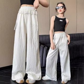 Quần chống muỗi cho bé gái mùa hè - quần ống rộng phối ren mỏng nhẹ thoáng mát phong cách Hàn