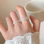 Nhẫn nữ ren edge zircon, thời trang thanh lịch, dễ xếp chồng - quà tặng hoàn hảo