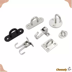 Móc treo tường CHEESELY, Móc treo trần bằng thép không gỉ hình chữ U / J, Khóa cửa tấm cố định mắt bền bỉ cho đèn quạt