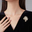 Trâm Cài Nhẹ Nữ Kim Cương Giả Thổ Cẩm Lấp Lánh Pachira Aquatica Lá Ve Áo Pin Chống Trơn Trượt Khăn Khóa Huy Hiệu Thanh Lịch Cho Quần Áo Túi Phụ Kiện Cho Đông Nam