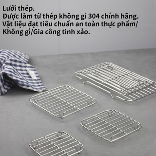 21×21×1.5cm Giá Nướng Nồi Chiên Không Dầu Bằng Thép Không Gỉ 304, Giá để Hấp Và Nướng, Lưới Thoát Nước