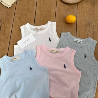 Mỏng Lưới Co Giãn Mùa Hè Áo Vest Trẻ Em Bé Trai Áo Thun Không Tay Bé Thêu Top Bé Gái