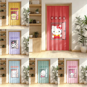 Phim Hoạt Hình Họa Tiết Sanrio Rèm Cửa Vải Polyester Có Thể Giặt Màn Riêng Tư Cho Trang Trí Phòng Gia Đình 1 Mảnh
