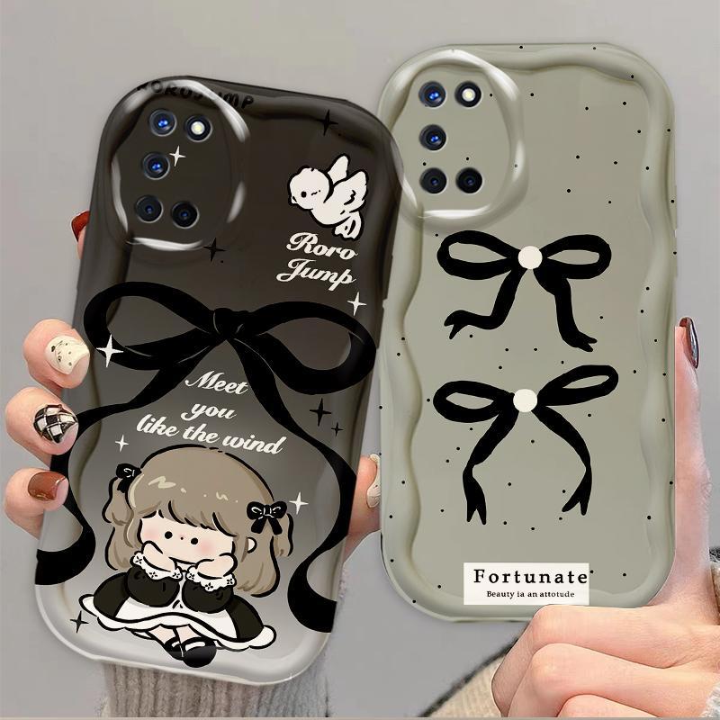 Thích Hợp Cho OPPO A52 A72 A92 Điện Thoại Thông Minh 3D TPU Mềm Hoạt Hình Dễ Thương Nơ Công Chúa Vỏ Điện Thoại Chống Sốc