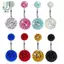 Nhẫn Nút Rốn Bóng Pha Lệ từ Thép Không Gỉ và Zircon - Phụ Kiện Xỏ Rốn Dễ Thương