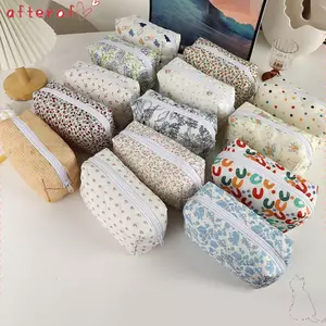 Hộp đựng mỹ phẩm AFTEROF, Túi đựng đồ trang điểm in hoa bông, Túi giặt dung tích lớn di động dành cho nữ