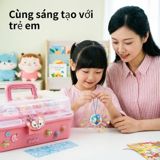 Bộ đồ chơi DIY kem keo dán thẻ sticker 3D thẻ go phát triển sáng tạo trẻ làm quà tặng móc khóa