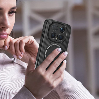 Dành Cho Honor Magic 8 Pro Ốp điện thoại Carbon Tecture Lưng Cứng Cạnh Mềm Có Thể Gập Lại Đế Chống Sốc Chống Rơi Mỏng Bao