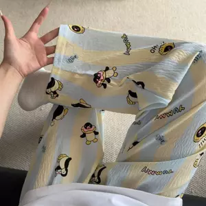 Shop Pyjama Quần Nữ Mây Cotton Quần Mỏng Phong Cách Nhà Quần Dễ Thương Dáng Rộng Lười Eo Cao Rộng Đi Bộ Quần Cong