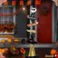 Chổi phù thủy Halloween có đèn CHEESELY, bằng gỗ có đế trang trí chổi phù thủy Halloween, Trang trí sân vườn ma chất lượng cao Chổi phù thủy có dơi cho bữa tiệc tại nhà Halloween