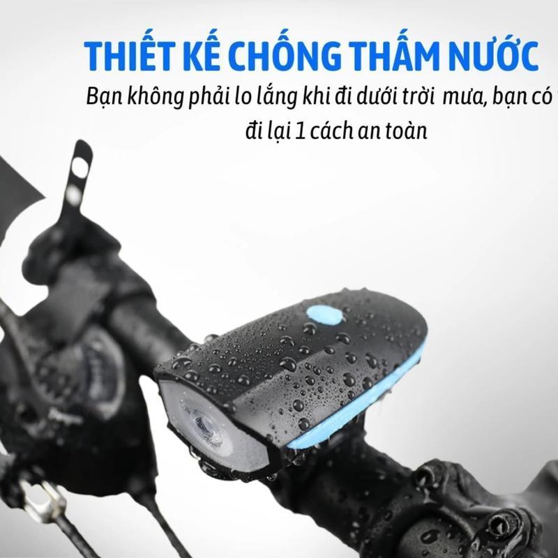 Đèn Xe Đạp Thể Thao Siêu Sáng, Có Còi, Pin Sạc USB, Chống Nước, Phụ Kiện Xe Đạp Hm