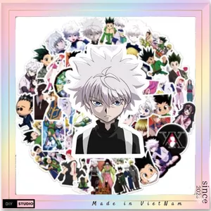 100 miếng dán trang trí chống thấm nước hình anime Hunterxhunter phù hợp cho đàn ghi ta / ván trượt / laptop