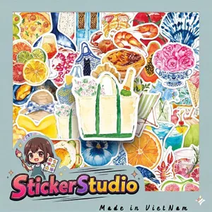 Set Sticker Chủ để du lịch biển Chống Nước Dán Laptop Vali Mũ Bảo Hiểm Sổ Tay