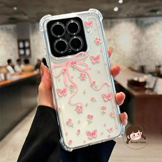 Ốp Điện Thoại Hoa Bướm Màu Hồng Thời Trang Cho iQOO 15R 15 Ultra 13 12 11 11S 10 9 8 7 5 3 Neo 10 Pro Plus 9S 9 8 Pro 7 6 5 SE 5S 3 U5E U3 U1 5G 4G Vỏ mềm bốn góc trong suốt