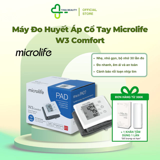 Máy Đo Huyết Áp Cổ Tay Microlife W3 COMFORT VT