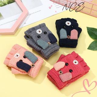 Găng tay nửa ngón cho bé gái và bé trai mùa đông, phù hợp từ 5 đến 12 tuổi