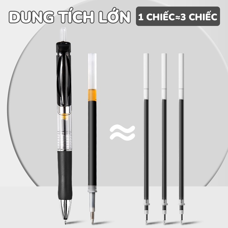 Bút Gel Mực Đen 0.5mm Cao Cấp – Bút Bi Bấm Viết Mượt Không Lem, Phù Hợp Học Sinh & Văn Phòng