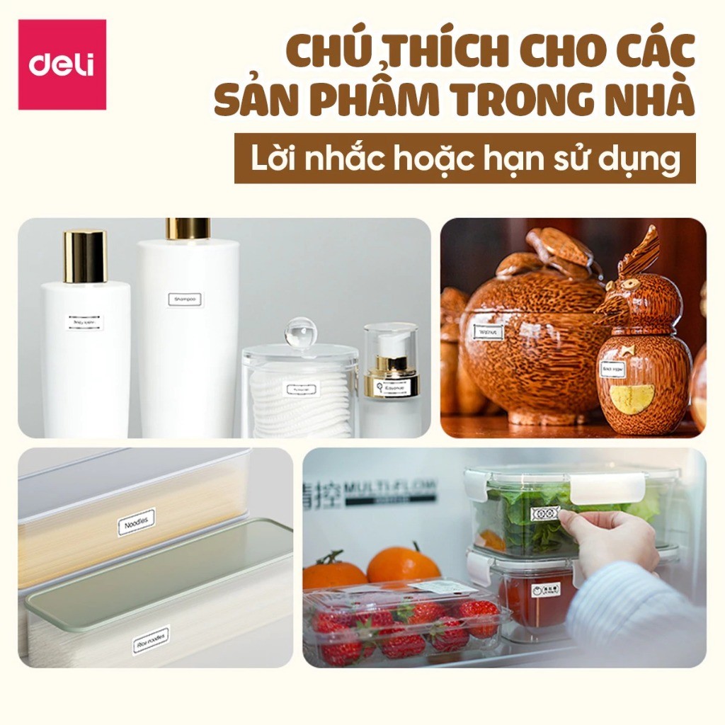 Máy In Nhãn Mini ES440 Deli, Máy In Nhiệt Cầm Tay Bluetooth In Tem Nhãn, Logo, Sticker Không Cần Mực
